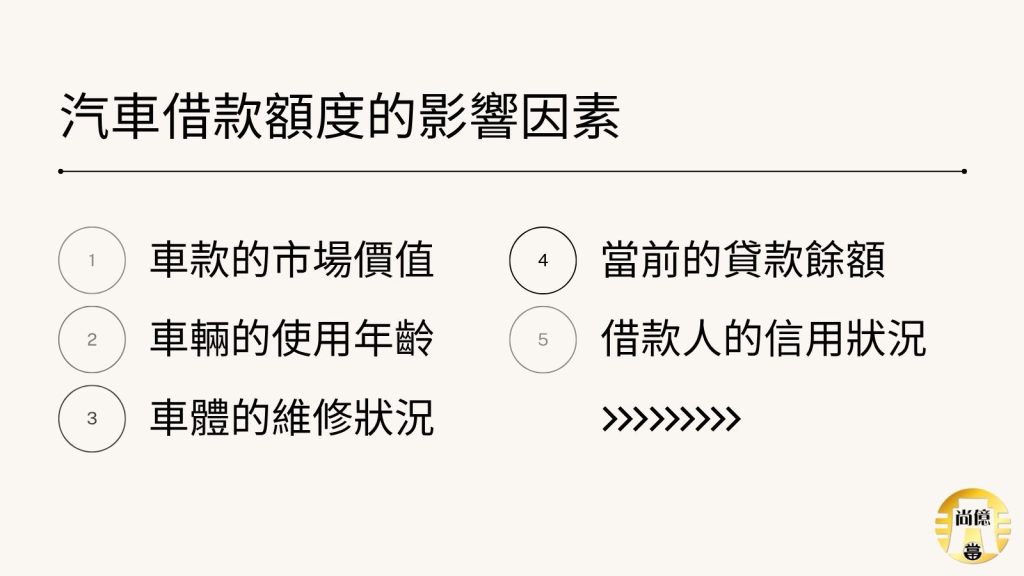 汽車借款額度的影響因素